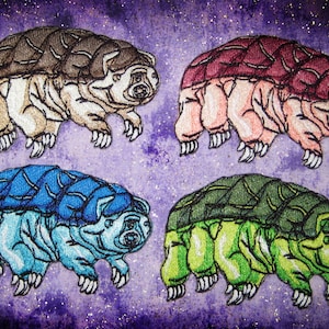 Epic Water Bear Tardigrade  Iron on Patch pick your color
