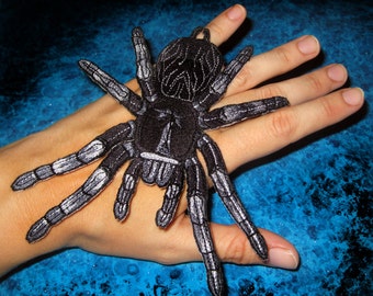 Brazilian Black Tarantula Spider Steam Punk  Iron on Patch