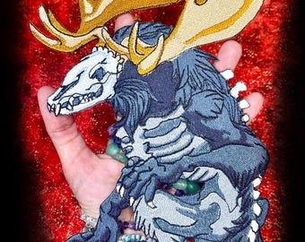 Large Legendary Wendigo Skinwalker Cryptid Monster folklore Iron on Patch pick a color