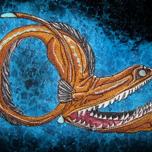 Glowing Deep Sea Gulper Eel Fish  Iron on Patch