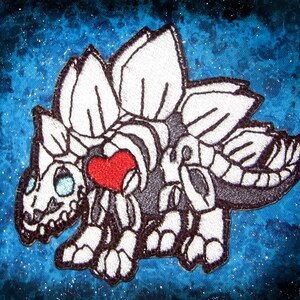 Rocken Stegosaurus Dinosaur  Skeleton Iron on Patch