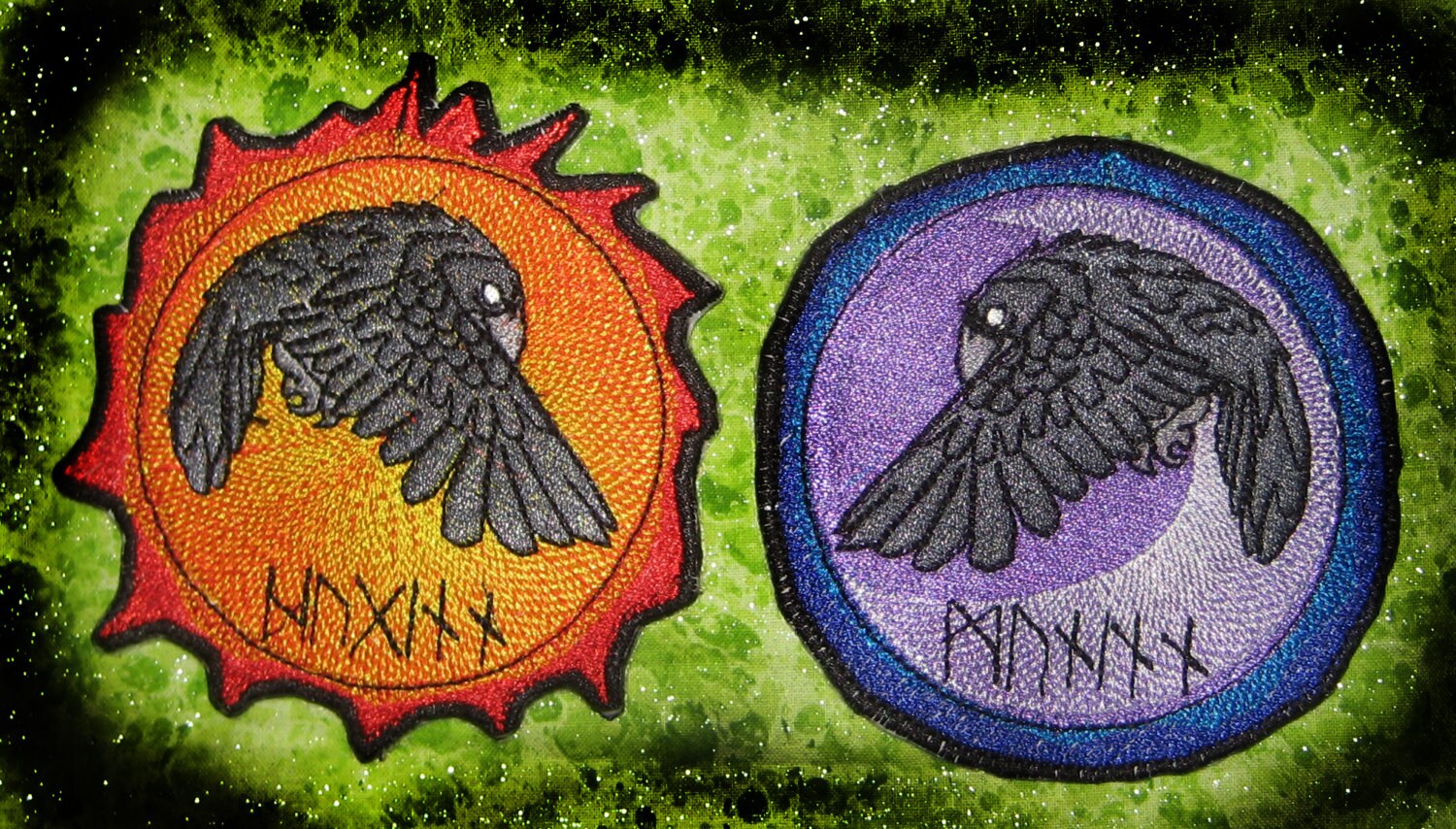 Odin's Ravens Embroidered Patch Set: Huginn and Muninn Iron-on - Etsy