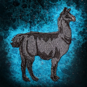 Epic Black Llama Lama glama Iron on Patch image 1