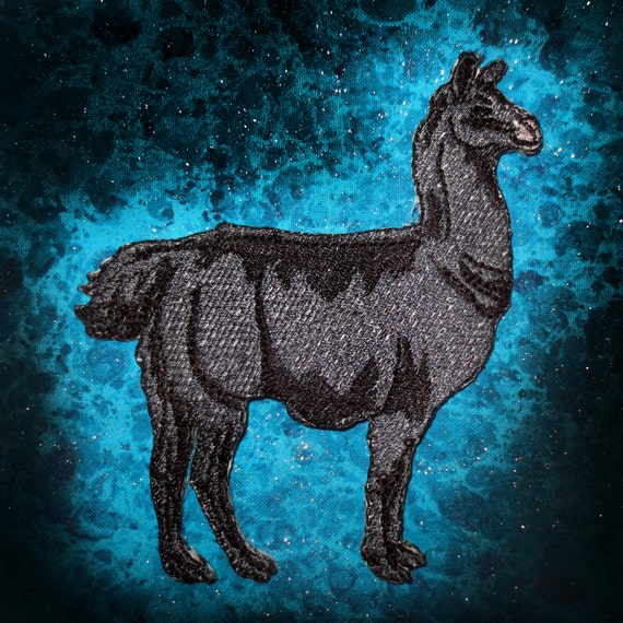 Epic Black Llama Lama glama  Iron on Patch
