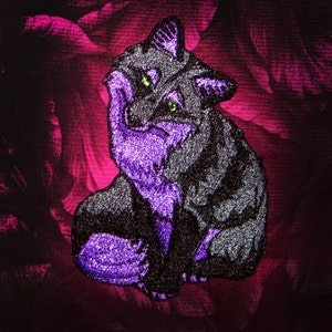 Gothic Dream black and purple Red Fox Vulpes vulpes Iron on Patch image 1