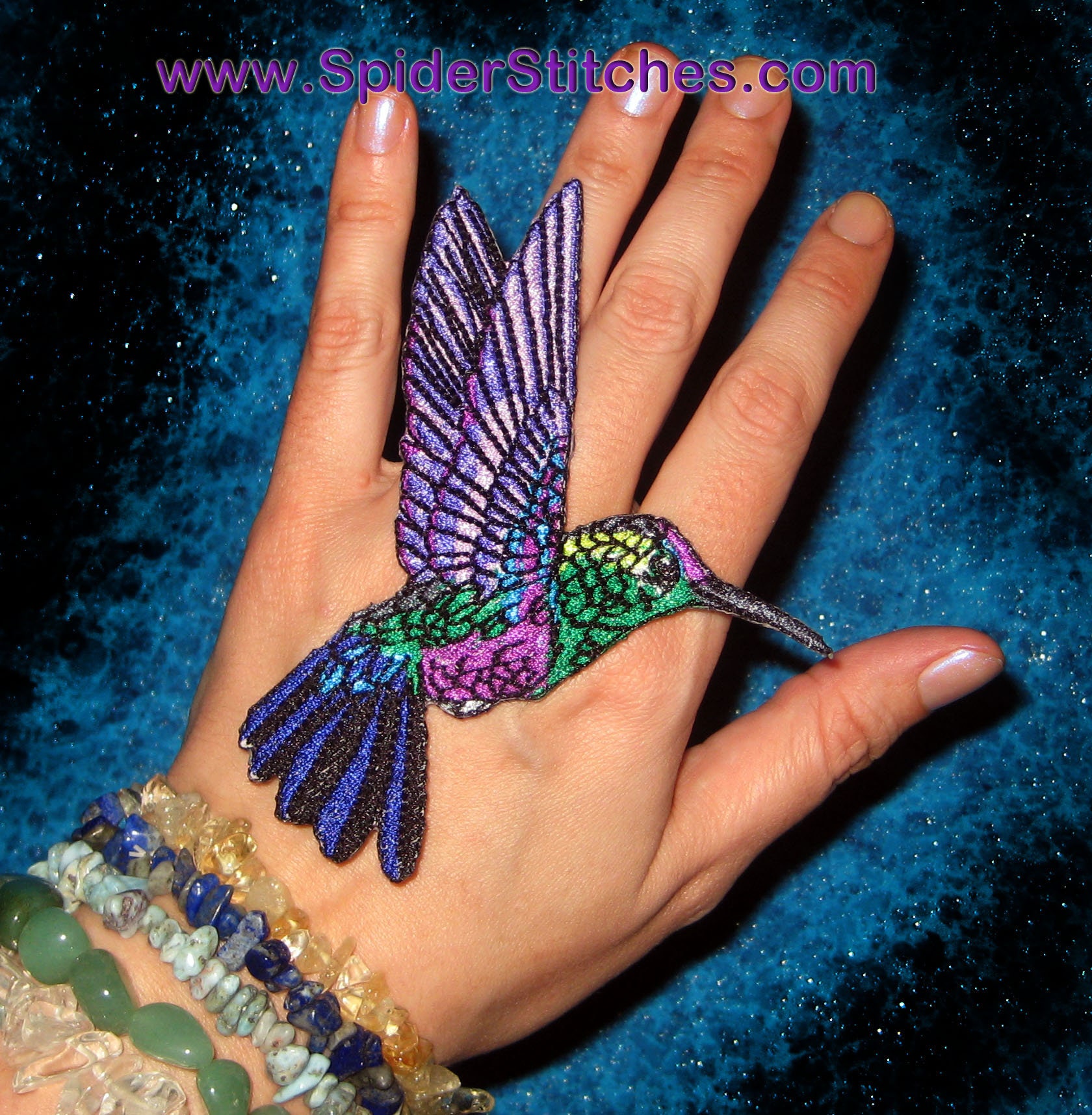 Hummingbird Applique Patch - Purple Flowers, Bird Badge 3.5 (Iron on) –  Patch Parlor
