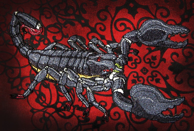 Emperor Scorpion Pandinus imperator Steam Punk Iron on Patch image 3