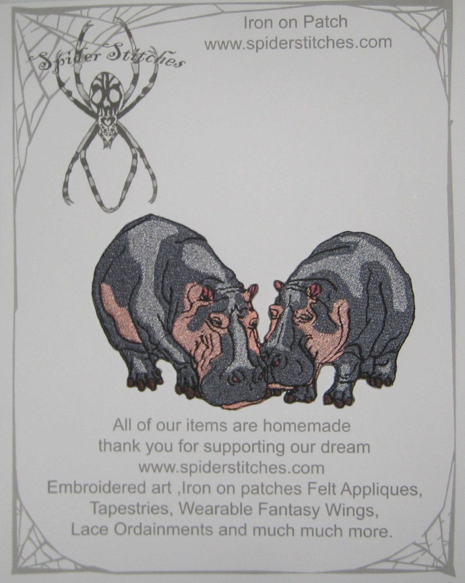 Hippopotamus Hippo Pair Iron on Patch Etsy