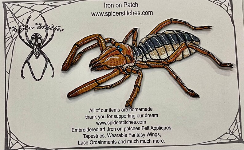 Solifugae Camel Spider Wind scorpions Sun spider Iron on Patch image 3