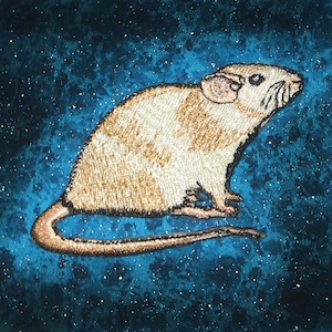 Fancy Dumbo Ohr Zimt Perle Creme Ratte Steam Punk Eisen auf Patch