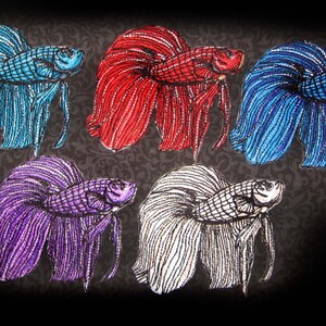 Betta Fish Iron on Patch  Siamese fighting fish Patch