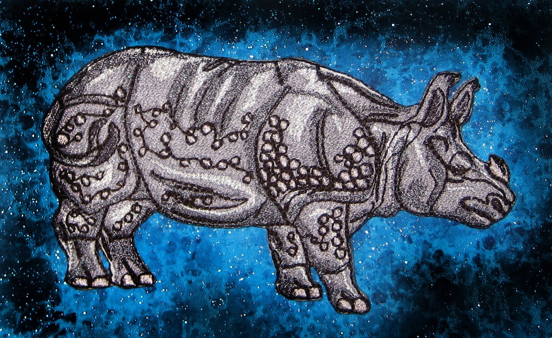 Awesome Sumatran Rhino Rhinoceros Iron on Patch Singapore