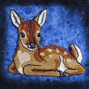 Fawn White Tailed Deer Iron on Patch