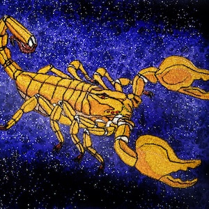 Gold  Emperor Scorpion, &quot;Pandinus imperator&quot; Steam Punk  Iron on Patch