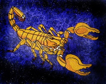Złoty Skorpion Cesarski, „Pandinus imperator” Steam Punk Żelazo na Łacie