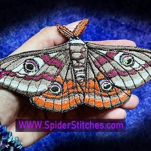 Autumn Emperor Moth Saturnia pavonia Iron on Patch insect patch Applique