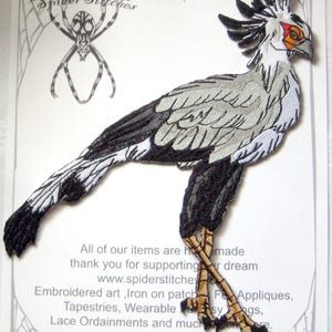 Secretarybird Secretary Bird Iron on Patch image 3