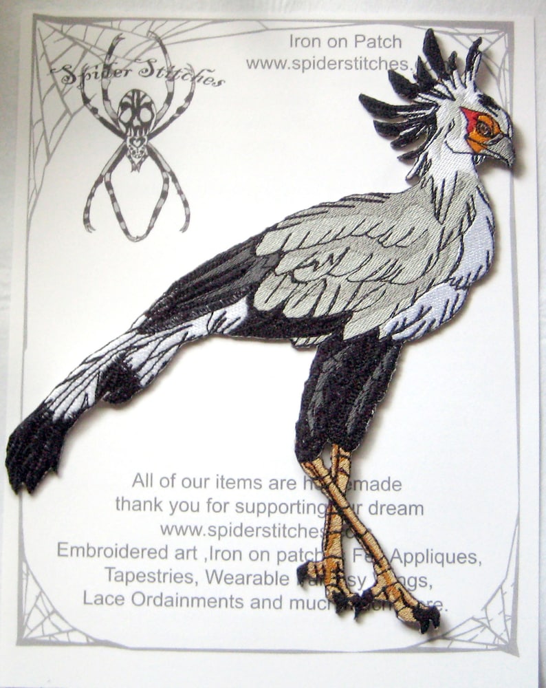 Secretarybird Secretary Bird Iron on Patch image 3