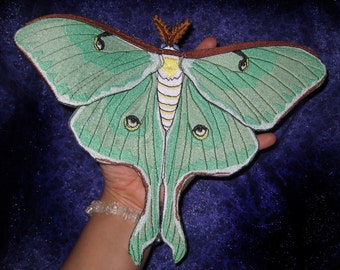 HUGE Sage Green Luna Moth Actias luna Iron on Patch
