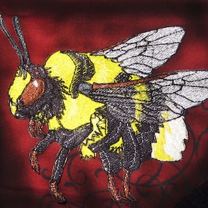 Epic Bumble Bee Bombus polaris Steam Punk Iron on Patch image 1