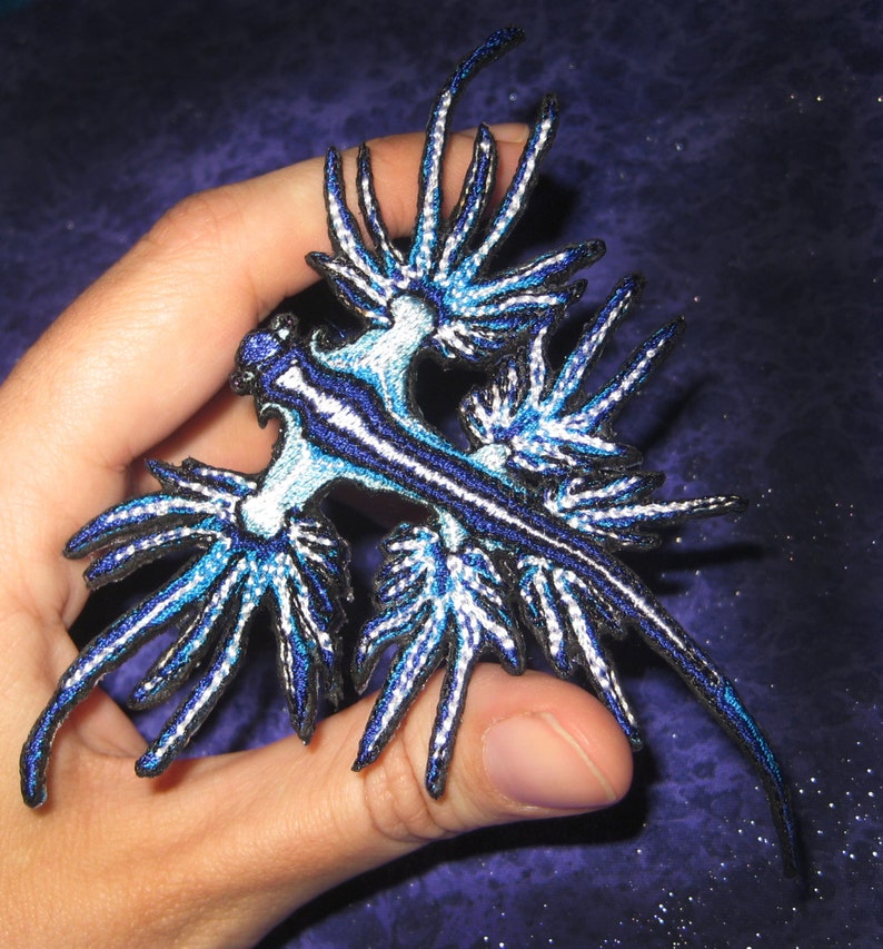 Blue Dragon Sea Slug Nudibranch Glaucus atlanticus Iron on patch image 2