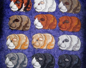 Cute  Guinea Pig Iron on Patch lots of color choices