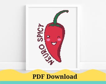 Neurospicy クロスステッチ パターン、神経多様性認識クロスステッチ パターン。PDF 即時ダウンロード!