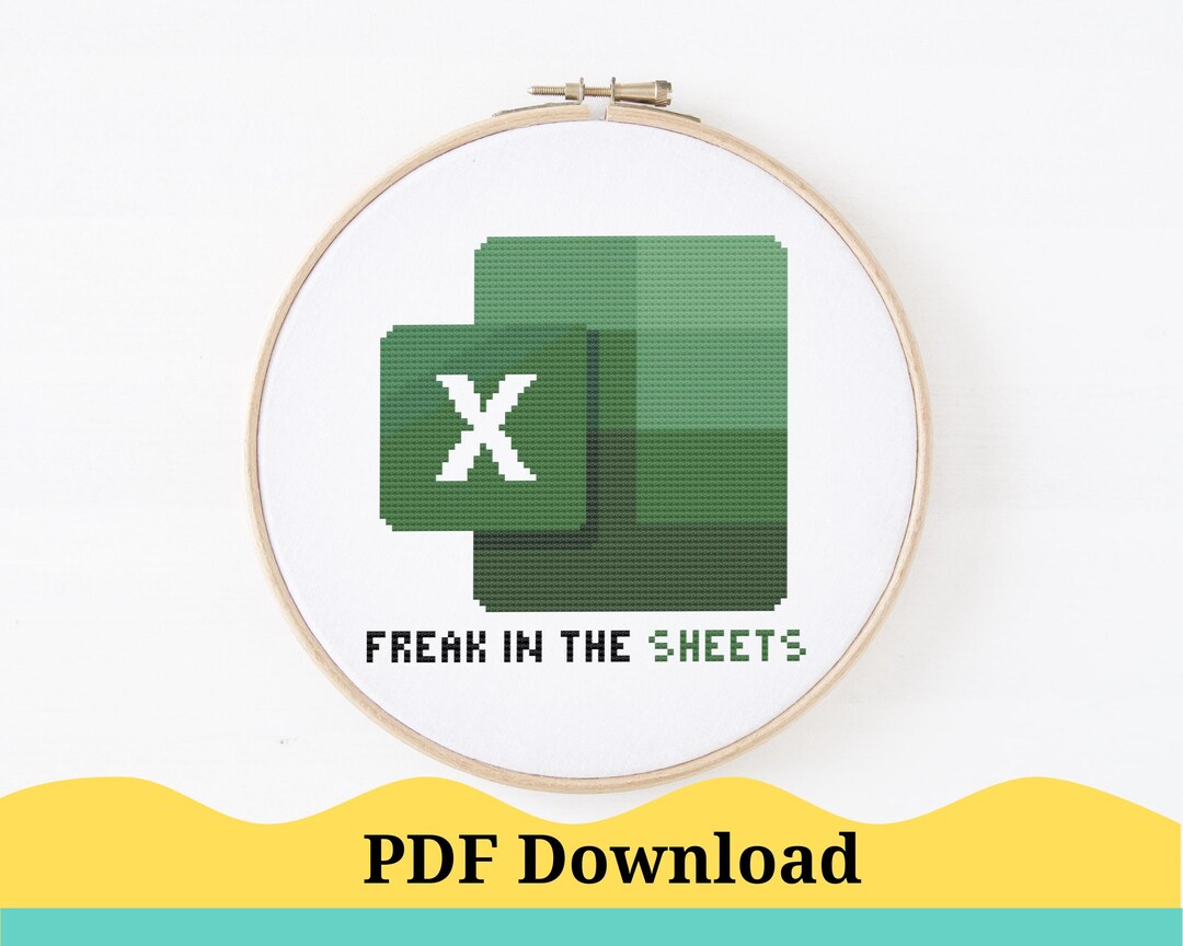 Excel Pattern Letters Freak in the Sheets Excel Cross Stitch Pattern. Office Cross Stitch ...