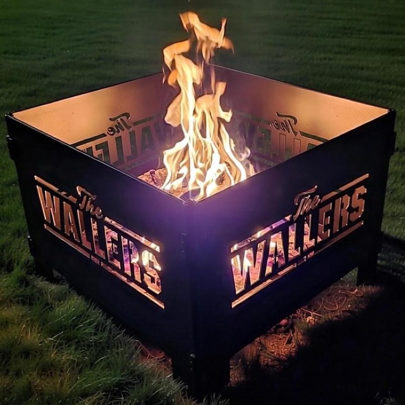 Metal Mini Firebox Custom Fire Pit | Laser-cut Metal Outdoor Firebox | Personalized ...