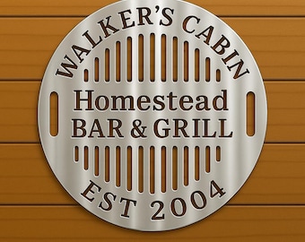 Personalisierter runder Edelstahl-Grillrost zum Grillen im Freien mit Ihrem Design