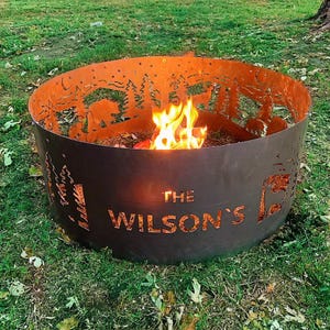 Custom Heavy Duty Northwood Fire Ring, Personalized Backyard Fire Pit