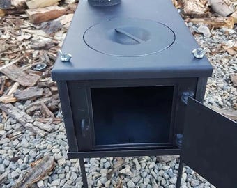 Réchaud à bois portable avec sac de rangement pour cuisiner en plein air en camping