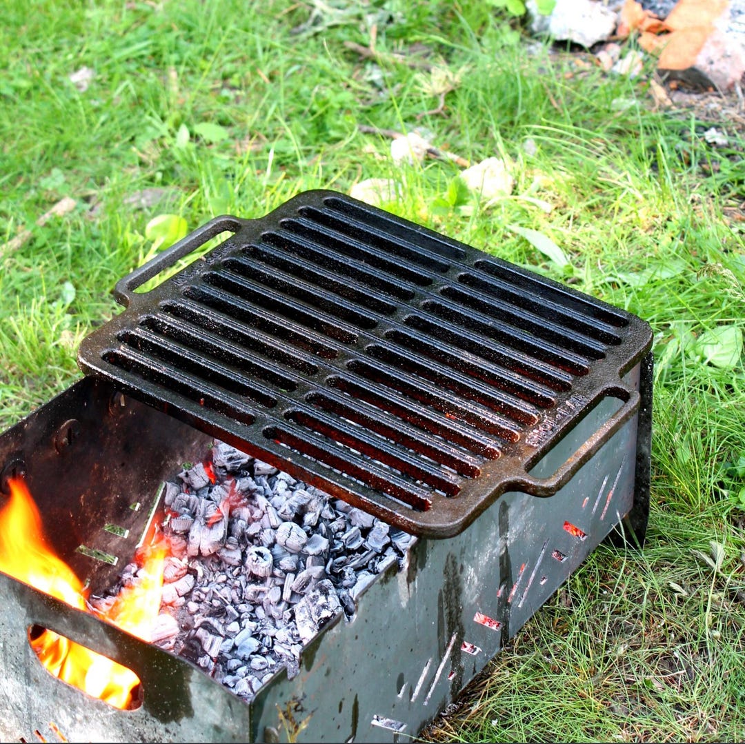 Rectangular Cast Iron Grill, Grate for Brazier, Fire Pit BBQ - Etsy