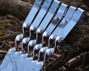 Ensemble de brochettes personnalisées en acier inoxydable pour barbecue 6 PCs 22 pouces avec gravure adaptée aux besoins du client