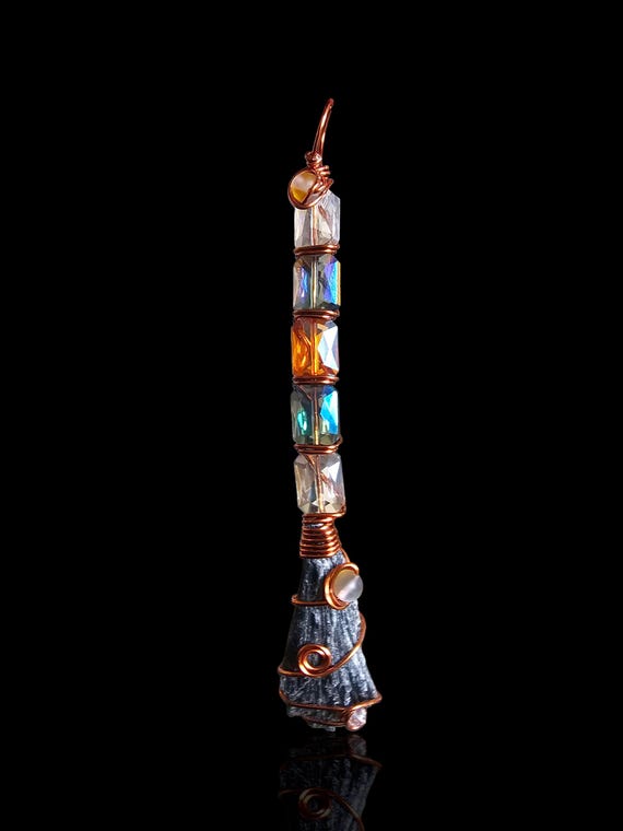 Kyanite Crystal Broomstick | Witchy Home Decor, Energy Cleansing