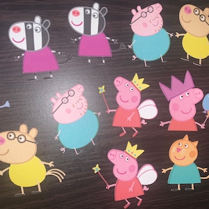 Peppa Pig Inspired Cupcake Toppers