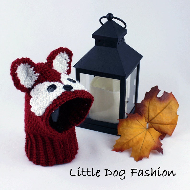 dog accessory snood snood for dog Woodland Friends Fox Dog Hat Crochet dog hat