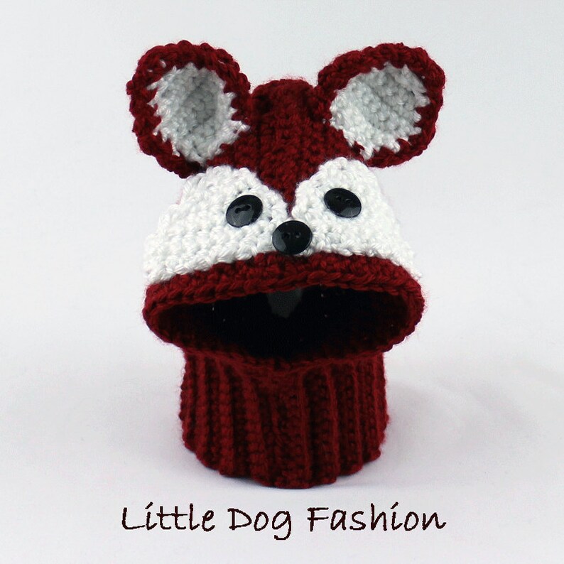 dog accessory snood snood for dog Woodland Friends Fox Dog Hat Crochet dog hat
