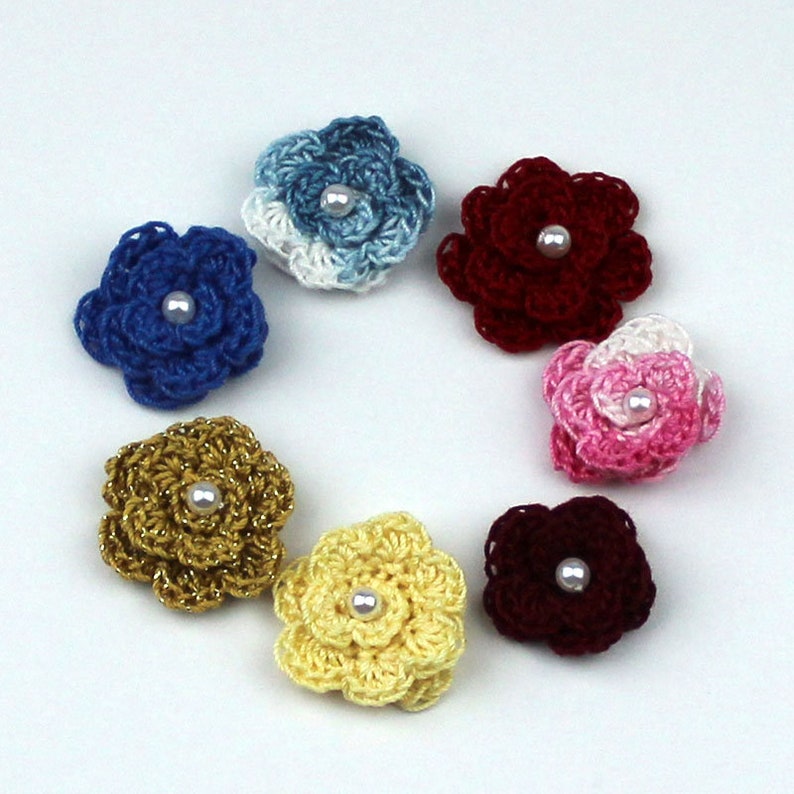 Crochet floral hair bow for dog handmade hair bow for dog dog hair clip dog alligator clip Rose Dog hair bow Dog accessories