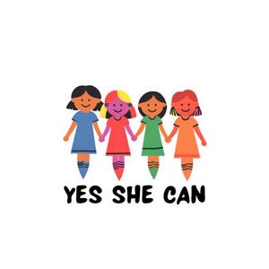 JA, ZE KAN !!!! :D Krachtige vrouwensticker. #yesshecan