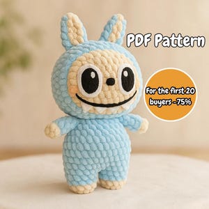 Labubu Crochet Pattern in English | Smiling Bunny | Crochet Labubu Amigurumi | Easy | Cute | Beginner-Friendly | Easy Crochet Pattern