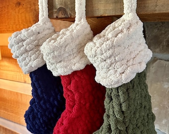 Hand Knit Plush Stockings