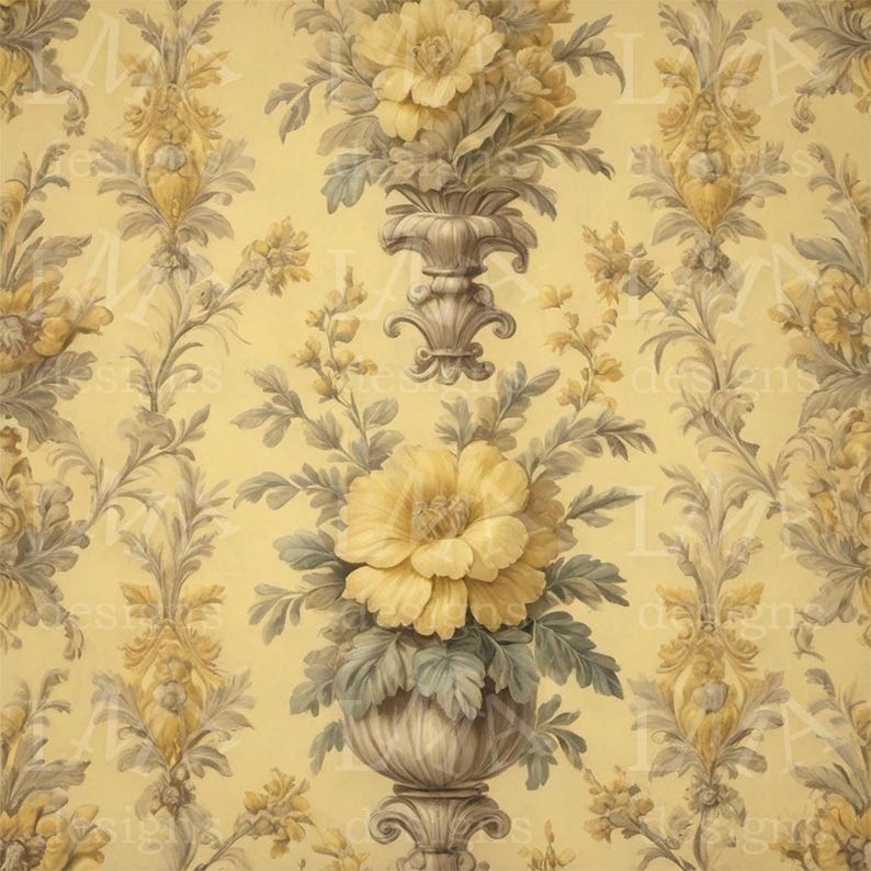 11 Victorian Wallpaper Floral Background – Various Colors – Set 2 ...