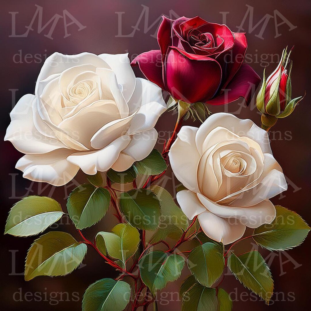10 Valentines Day Roses Backgrounds Clipart Images - Etsy