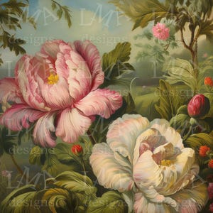 10 Victorian Wallpaper Background Clipart Images – Mixed Floral Colors