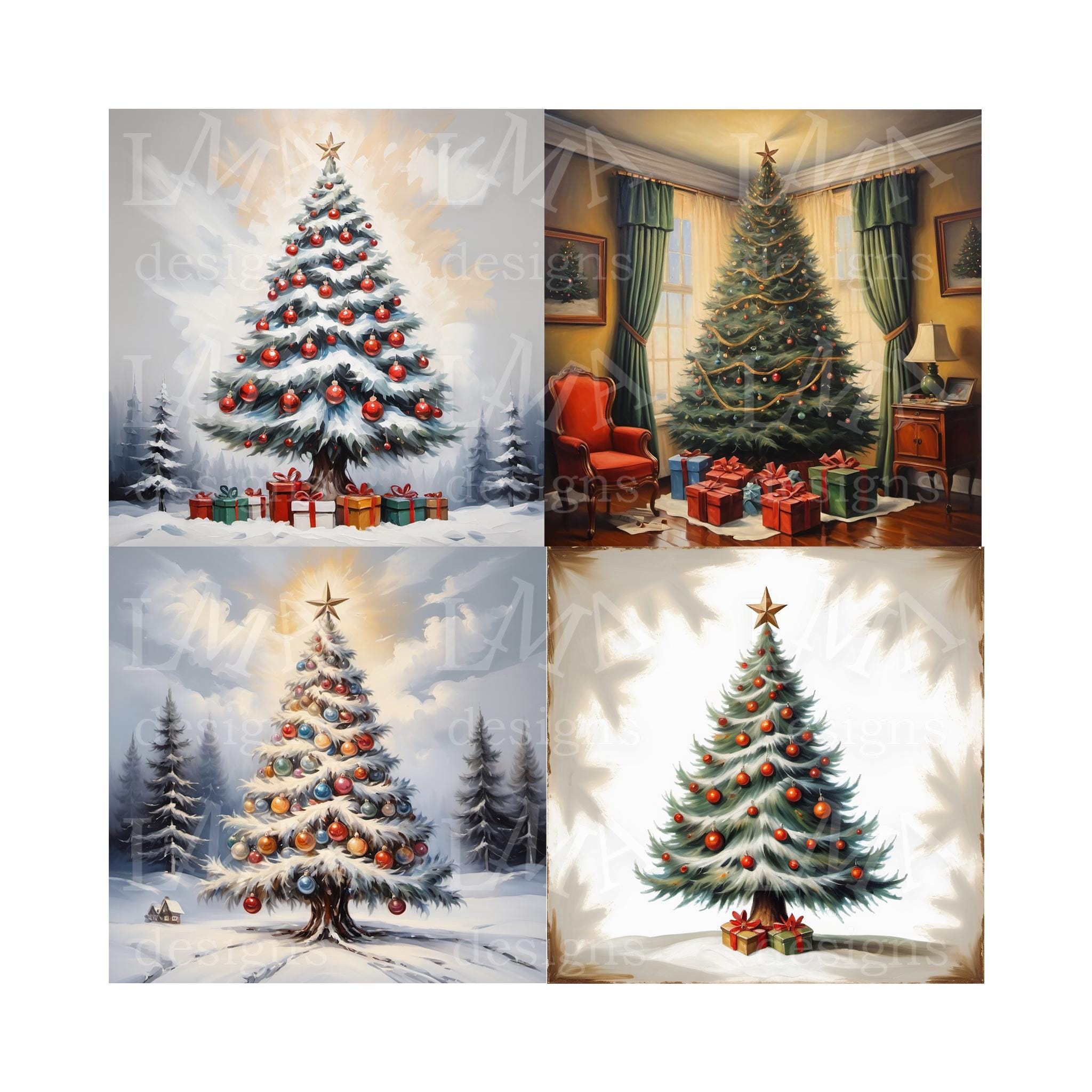 18 Vintage Christmas Tree Background Clipart Images - Etsy