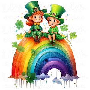 10 imágenes prediseñadas de duendes del Día de San Patricio: paquete 2