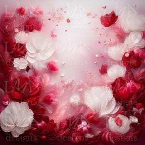 Valentine&#39;s Day Floral Backgrounds: Red & Pink Clipart (PNG)