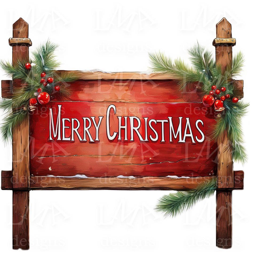 Christmas Signe 12 Christmas Signage Clipart Images – Set 2 - Etsy