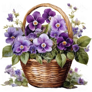 10 lindas cestas de flores da primavera – Conjunto 2 – Imagens Clipart